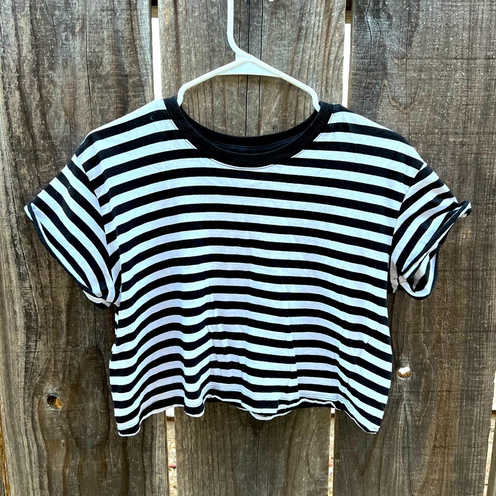 H&M/Divided crop stripe tee